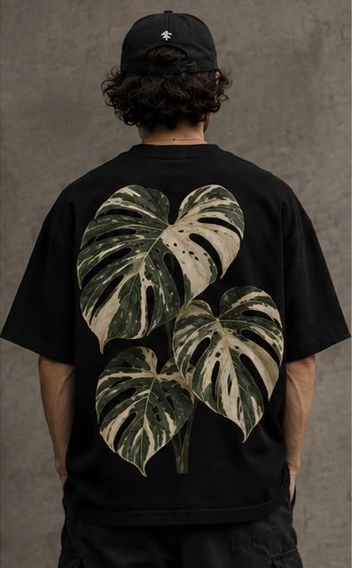 Camiseta Monstera deliciosa de espaldas